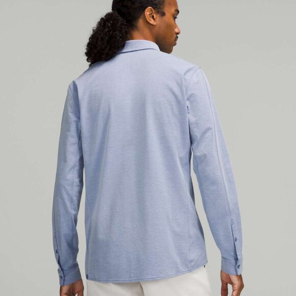 Lululemon Commission Long Sleeve shirt Harbor Blue/White  Size Mens Small Medium - Picture 3 of 5